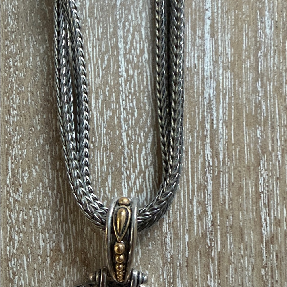 Silver Necklace with Blue Pendant - Picture 4 of 5